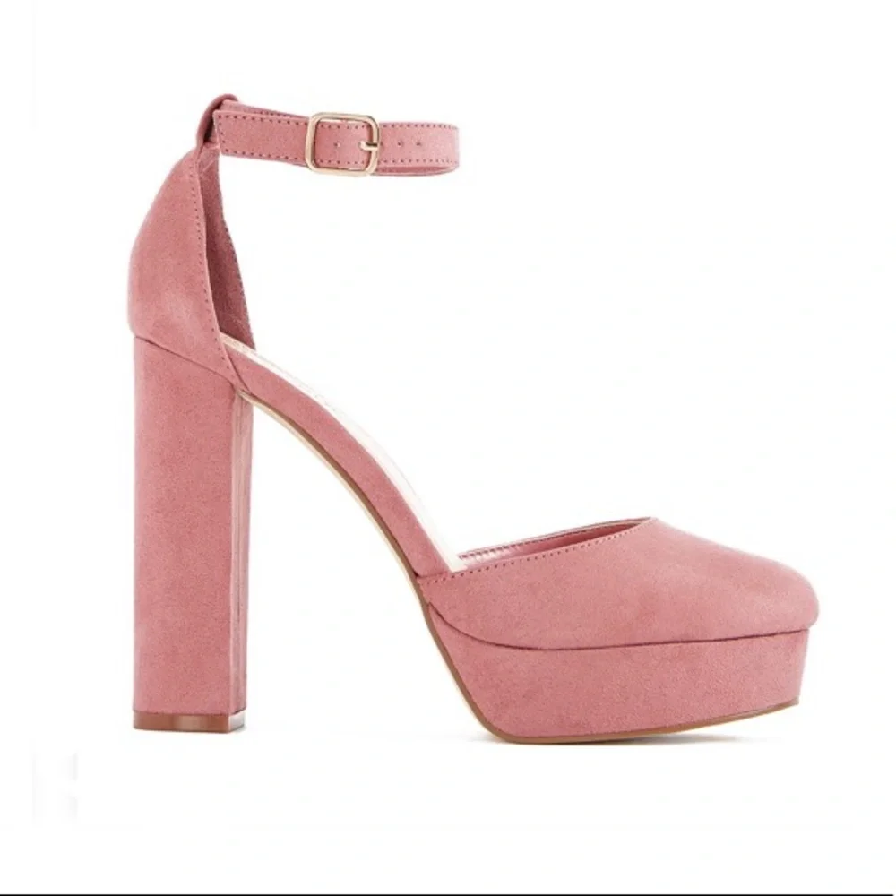 Chic Rose Faux-Suede Platform Pumps Size 9, NIB